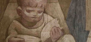 Institutum Liturgicum - Detail of boy reading from fresco by Jean Charlot at St Benedict's Abbey, Atchison